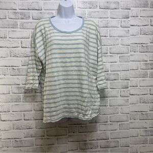 Sonoma Women’s Pale Blue Striped Cotton Top 1X